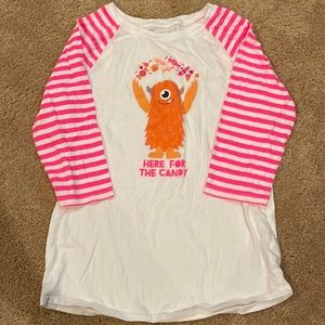 Cat & Jack Kids’ Halloween Graphic raglan t-shirt Candy Monster XL 14/16
